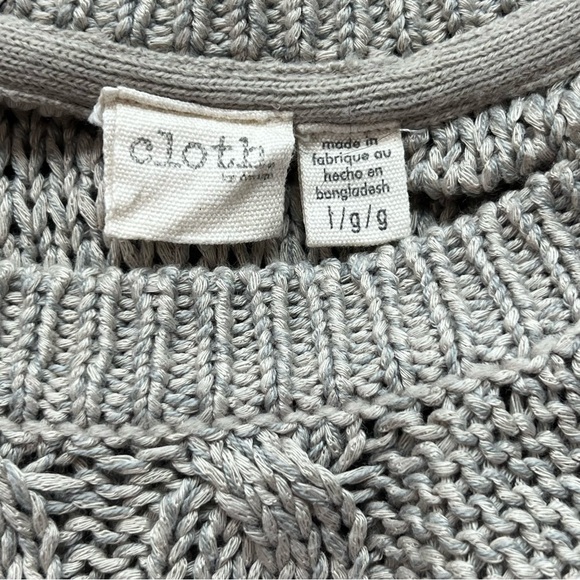 Cloth Cold Shoulder Knit Sweater Tunic Pullover Neutral Color Casual Style Large - Picture 6 of 7